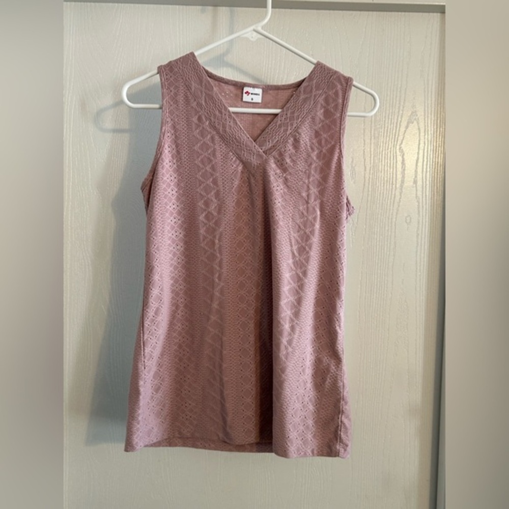 Wiholl Sleeveless Textured Pink Top | Size Small